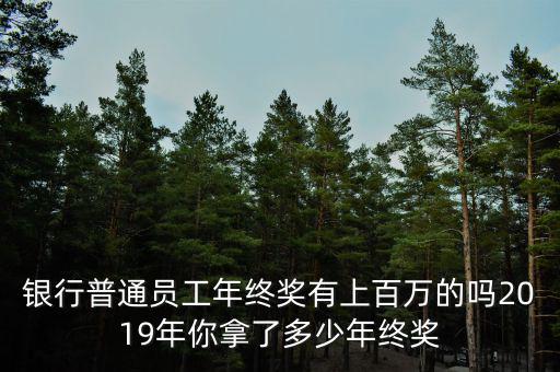 銀行普通員工年終獎有上百萬的嗎2019年你拿了多少年終獎