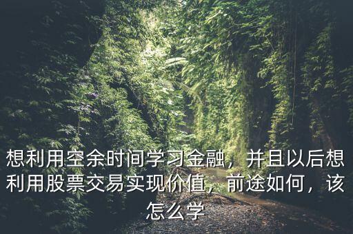 學習金融投資怎么掙錢,想利用空余時間學習金融