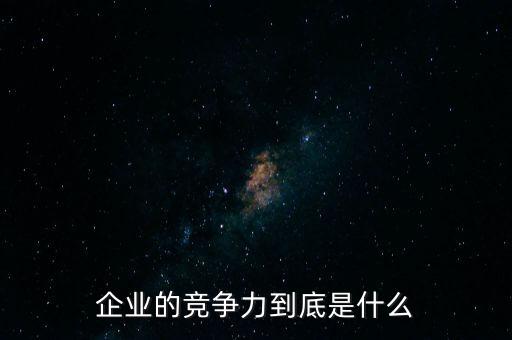 企業(yè)的競爭力到底是什么