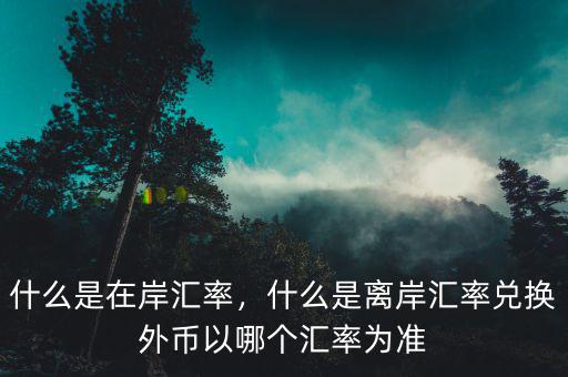 什么是在岸匯率，什么是離岸匯率兌換外幣以哪個匯率為準(zhǔn)