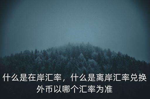 什么是在岸匯率，什么是離岸匯率兌換外幣以哪個匯率為準(zhǔn)