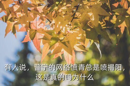 有人說，普寧的網(wǎng)絡(luò)憤青總是噴揭陽，這是真的嗎為什么