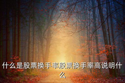 股票換手是什么,什么是股票換手率