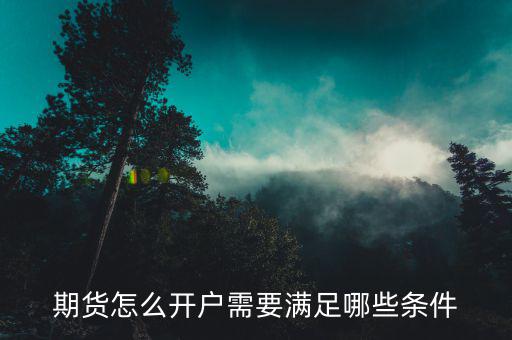 期貨怎么開(kāi)戶(hù)需要滿(mǎn)足哪些條件