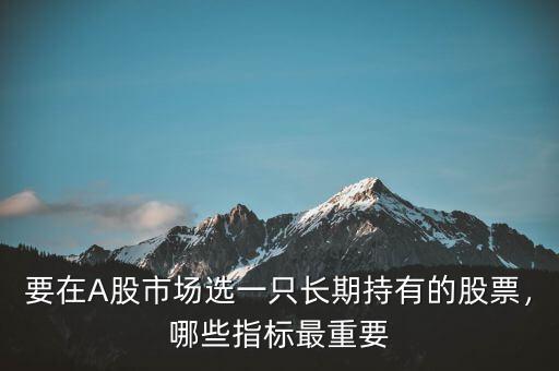 股票什么指標最重要,哪些指標最重要