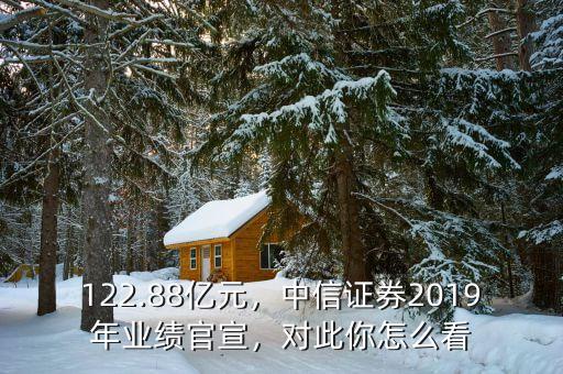 122.88億元，中信證券2019年業(yè)績(jī)官宣，對(duì)此你怎么看