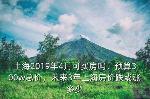 上海2019年4月可買房嗎，預(yù)算300w總價(jià)，未來(lái)3年上海房?jī)r(jià)跌或漲多少