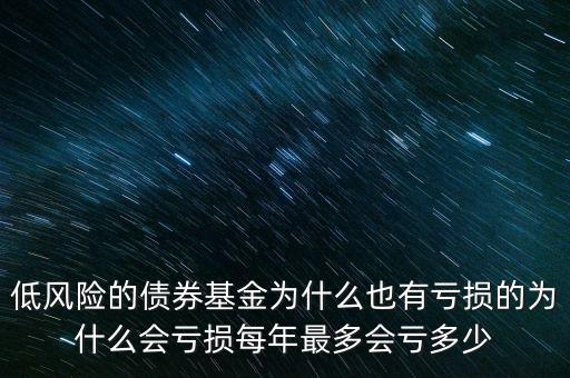 低風(fēng)險的債券基金為什么也有虧損的為什么會虧損每年最多會虧多少