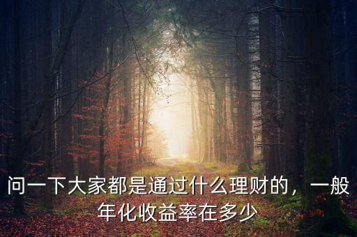 問一下大家都是通過什么理財?shù)?，一般年化收益率在多? class=