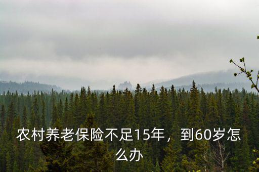 農(nóng)村養(yǎng)老保險不足15年，到60歲怎么辦