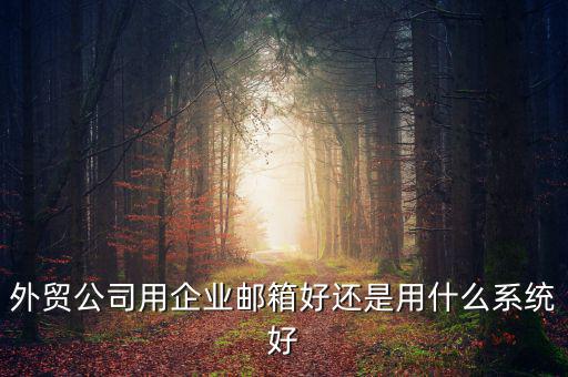 外貿(mào)公司用企業(yè)郵箱好還是用什么系統(tǒng)好