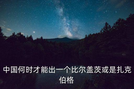 中國(guó)何時(shí)才能出一個(gè)比爾蓋茨或是扎克伯格