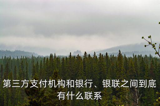 第三方支付機構(gòu)和銀行、銀聯(lián)之間到底有什么聯(lián)系