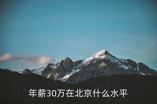 年薪30萬在北京什么水平