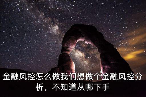 金融風(fēng)控怎么做我們想做個(gè)金融風(fēng)控分析，不知道從哪下手