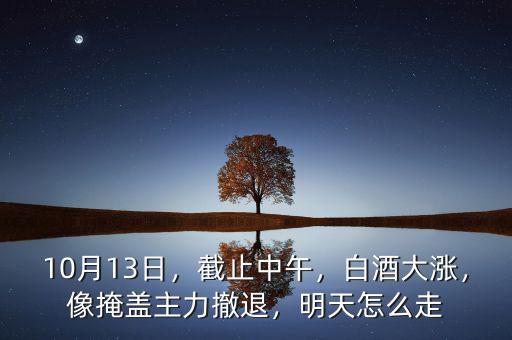 10月13日，截止中午，白酒大漲，像掩蓋主力撤退，明天怎么走