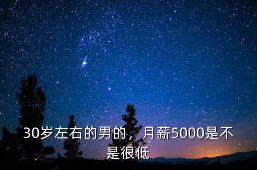 30歲左右的男的，月薪5000是不是很低