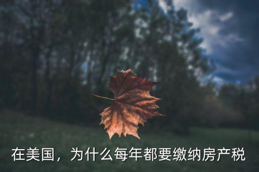 外國人在美國賣房需要交什么稅,為什么每年都要繳納房產稅