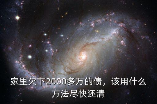 債多用什么方法還,家里欠下2000多萬的債