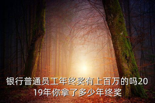 銀行普通員工年終獎(jiǎng)有上百萬的嗎2019年你拿了多少年終獎(jiǎng)