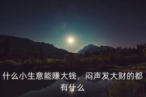 什么小生意能賺大錢，悶聲發(fā)大財?shù)亩加惺裁? class=