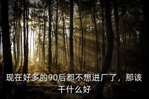 現(xiàn)在好多的90后都不想進廠了，那該干什么好