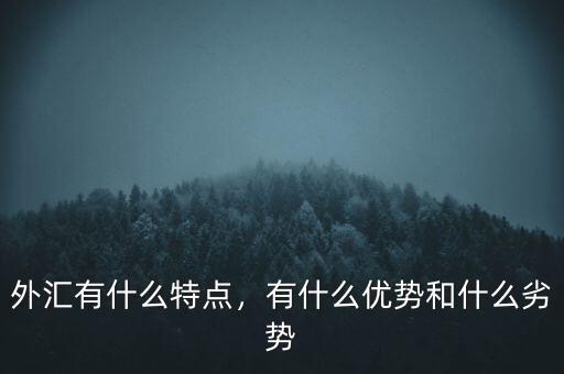 外匯有什么特點(diǎn)，有什么優(yōu)勢(shì)和什么劣勢(shì)