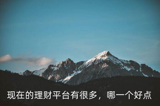 現(xiàn)在的理財(cái)平臺有很多，哪一個(gè)好點(diǎn)