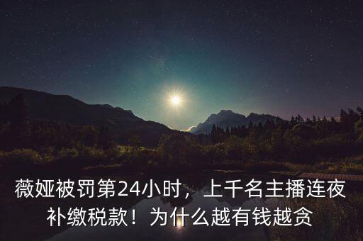 薇婭被罰第24小時(shí)，上千名主播連夜補(bǔ)繳稅款！為什么越有錢越貪