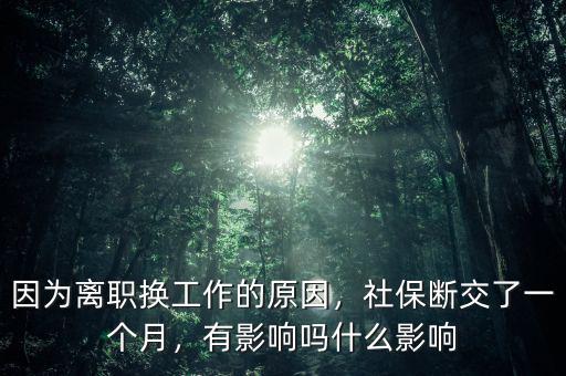 社保中斷了一個(gè)月有什么影響,社保中斷一個(gè)月會(huì)有什么影響