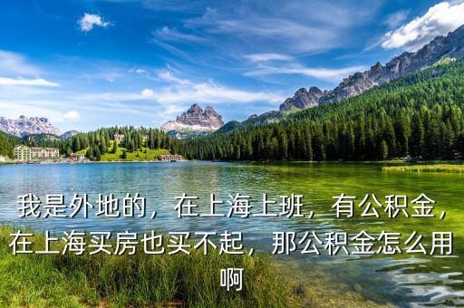 上海公積金有什么用,在上海買(mǎi)房也買(mǎi)不起