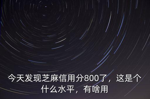 今天發(fā)現(xiàn)芝麻信用分800了，這是個(gè)什么水平，有啥用