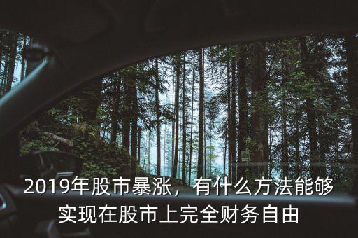 2019年股市暴漲，有什么方法能夠?qū)崿F(xiàn)在股市上完全財(cái)務(wù)自由