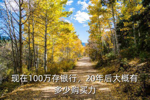 20年前100萬相當(dāng)于現(xiàn)在多少,為什么現(xiàn)在人有100萬