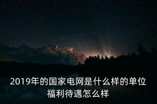 2019年的國家電網(wǎng)是什么樣的單位福利待遇怎么樣