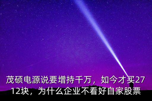 茂碩電源說要增持千萬，如今才買2712塊，為什么企業(yè)不看好自家股票