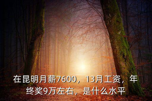 在昆明月薪7600，13月工資，年終獎9萬左右，是什么水平