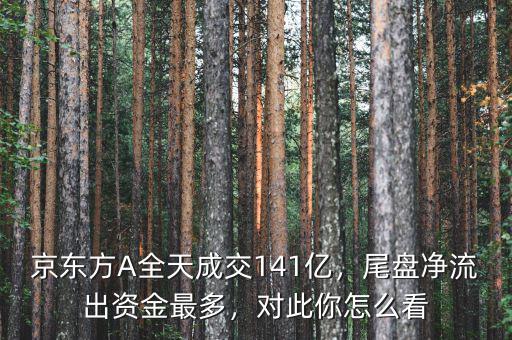 京東方A全天成交141億，尾盤凈流出資金最多，對此你怎么看