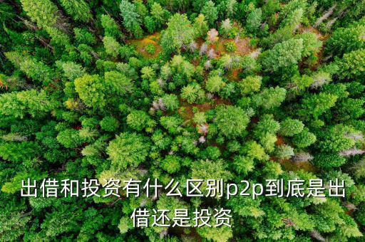 p2p平臺(tái)是什么意思,p2p到底是出借還是投資