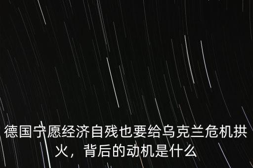 德國寧愿經(jīng)濟自殘也要給烏克蘭危機拱火，背后的動機是什么