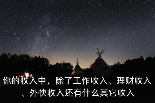 你的收入中，除了工作收入、理財收入、外快收入還有什么其它收入