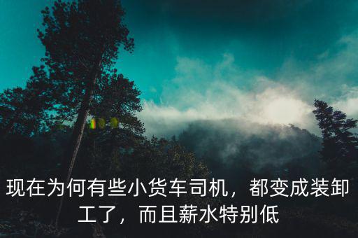 現(xiàn)在為何有些小貨車司機，都變成裝卸工了，而且薪水特別低