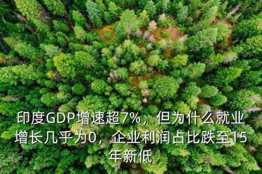 印度GDP增速超7%，但為什么就業(yè)增長(zhǎng)幾乎為0，企業(yè)利潤(rùn)占比跌至15年新低