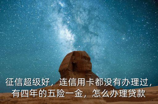 征信超級好，連信用卡都沒有辦理過，有四年的五險一金，怎么辦理貸款