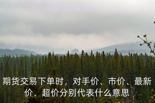 期貨交易下單時(shí)，對手價(jià)、市價(jià)、最新價(jià)、超價(jià)分別代表什么意思