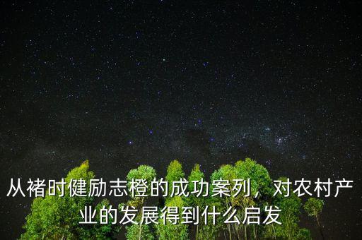 從褚時健勵志橙的成功案列，對農(nóng)村產(chǎn)業(yè)的發(fā)展得到什么啟發(fā)