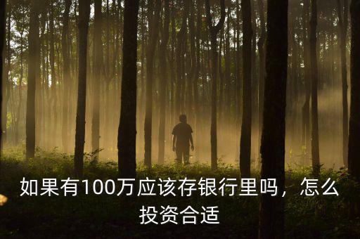 如果有100萬應該存銀行里嗎，怎么投資合適