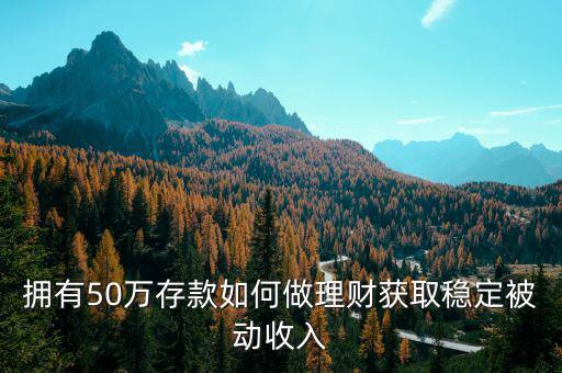 擁有50萬存款如何做理財獲取穩(wěn)定被動收入