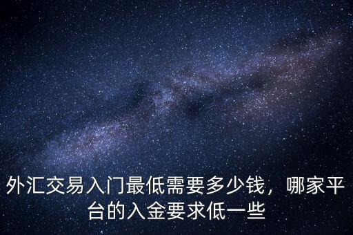 外匯交易入門(mén)最低需要多少錢(qián)，哪家平臺(tái)的入金要求低一些