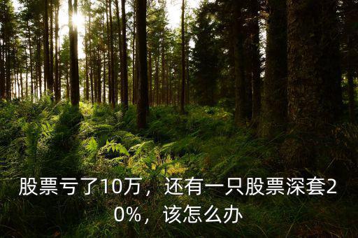 股票虧了10萬，還有一只股票深套20%，該怎么辦